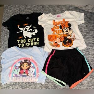 Girls Character Tee Bundle with Nike Athletic Shorts